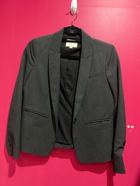 LOFT Charcoal Gray Women's Single-Button Blazer
